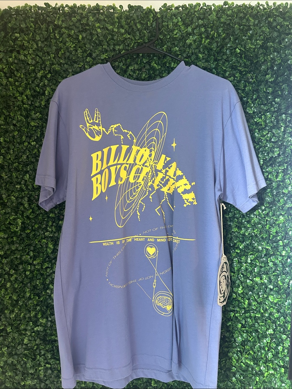 Billionaire Boys Club Lavender Tee with Yellow Graphic